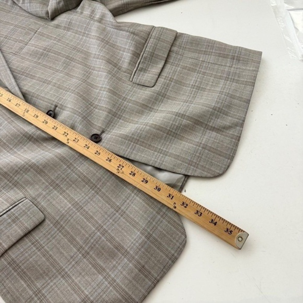 Brooks Brothers Regent Fit Light Beige Plaid 2 Button Blazer Suit Jacket Men 46R - Picture 9 of 13